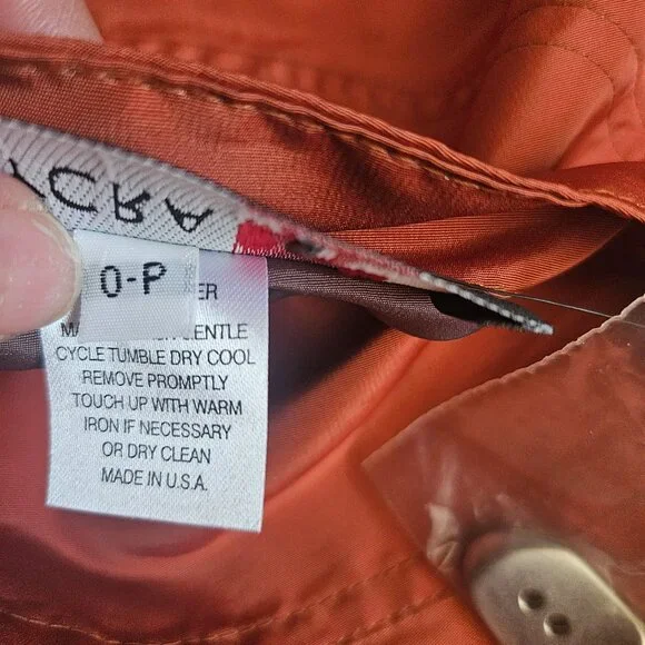 Mycra Pac Donatella Reversible Rain Jacket Hood Brown/Orange SZ 0-Petite US 6-8 - Picture 10 of 16